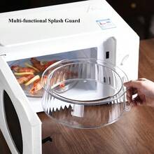 1pc Multifunctional Microwave Splash Guard With Matching Tray - Heat Resistant Up To 200°C, Reusable, For Covering Vegetables, Fruits And Dishware - Stackable Plastic Cover, Suitable For Camping, Outdoor And Home Use. Can Also Be Used As Food Container. Dishwasher . - 1pc - View 1