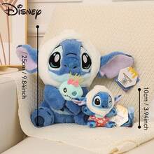 1 búp bê nhồi bông Stitch chính hãng của Disney, mặt dây chuyền hình búi tóc, ba lô nhồi bông mềm mại, đồ trang trí nhà cửa, quà tặng ngày lễ. - Màu xanh lam - Xem 3