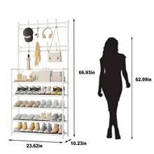 Un estante para zapatos y perchero de estilo elegante y fácil de instalar para uso doméstico. - Blanco - Ver 8