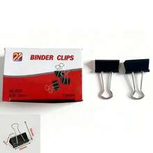 1盒[12个/盒]办公用品大号回形针，财务账户夹，燕尾夹，票据夹，文件票据夹，文件夹，试卷夹，大号回形针，文具黑盒，大号活页夹，适用于办公室、家庭和学校，可快速装订文件组，并封住冷冻蔬菜和土豆袋；大号、中号、小号，燕尾蝴蝶夹，反尾夹，长尾夹，回形针 - 多色 - 查看 15