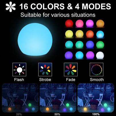 1/4/6pcs 16-Color Floating Pool Ball Lights, 8cm LED Sphere Lights, Wireless Remote Control, Waterproof Rainbow Pool Lights, Christmas Indoor/Outdoor Hanging Decor Lights, Party/Bedroom/Living Room