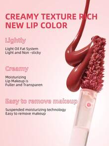 USHAS 保湿唇彩，镜面般光泽，滋养不粘腻配方，保湿不干燥，持久显色不晕染，适合所有肤质 - #06 - 查看 3