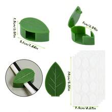 10/20/30/60pcs, Plant Climbing Wall Clamps, Self-Adhesive Hook Rattan Traction Invisible Bracket Support Line Fixation, Green Leaf Simulated Garden Wall Clamps ﻿ - Multiple Styles - View 12