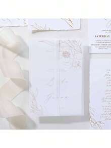 Bộ 10/30 phong bì giấy da đựng thiệp cưới. Phong bì giấy da bán trong suốt, gấp sẵn, kích thước 5x7 inch, thích hợp để gói thiệp mời, dùng cho đám cưới, tiệc cưới, tiệc tùng, Ngày của Mẹ và lễ tốt nghiệp. - mờ - Xem 9