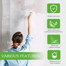 White Wall Repair Paint Roller, Graffiti Cover Wall Mold Stain Renovation Crack Filler Paint - A - View 8