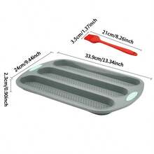 Baguette Bread Pan, Silicone French Bread Mold, Silicone Baguette Mold, Kitchen Baking Cake Tools - Light Grey - View 11
