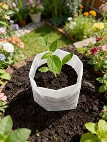 100pcs Non-Woven Fabric Seedling Bags, Cloth Planting Pots, Gardening Soil Transplanting Supplies, Durable Woven Planting Bags (Wholesale Packaging), Home Gardening Supplies - Multicolor - View 1