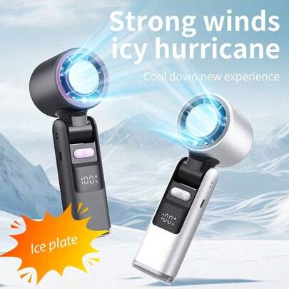 100 Levels Handheld Cooling Fan - 4000mAh Large Battery Capacity, Rechargeable, Portable, For Students, High Speed Fan