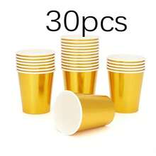 20/40 Macaron Gold Baking Paper Cups, Large Capacity Thickened Oil-Proof High-Temperature Resistant Cake Paper Liners, Home Party Dessert Table Wedding Decor Snack Paper Cups, Not Easily Deformed, Very Suitable For Weddings, Gatherings, Back To School, Graduation And Other Large Gatherings - Gold - View 12