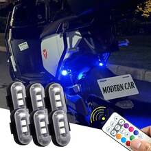 Wireless Remote LED Strobe Light For Car, Motorcycle, Bicycle, Decorative Warning Lamp, USB Rechargeable Airplane Indicator, 8-Color Car Lights - White - View 3