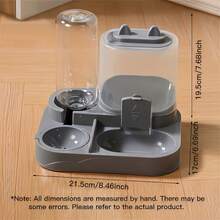 2-In-1 Large Capacity Automatic Cat Feeder And Water Dispenser - Dry And Wet Separation, Durable Plastic, Transparent Design, Perfect For Indoor Pet Drinking And Healthy Feeding, No Battery Required - Portable, Suitable For Cats And Dogs - Water Tank 400ML * Grain Bin 700ML - View 6