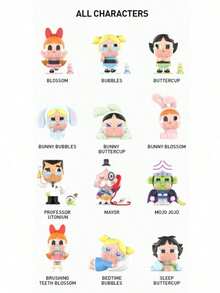 Pop Mart CryBaby X Powerpuff Girls Figures Single Blind Box - Nhiều màu - Xem 3