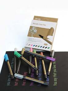 10 Colors Waterproof Oil-Based Paint Marker Pens, Permanent Quick-Drying Neutral Tip, Suitable For Metal, Wood, Fabric, Plastic, Rock Painting, Stone, Mugs, Canvas, Glass And More, Back To School - Sets - View 5