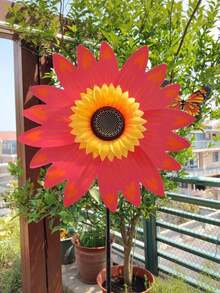 1pc Garden Party Pinwheels And Wind Spinners For Your Patio And Lawn Featuring Sunflower Designs. - Sunflower - View 8