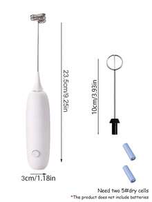 1个电池供电电动奶泡器兼咖啡搅拌器，便携式卡布奇诺咖啡机，厨房电器 - 彩色 - 查看 2