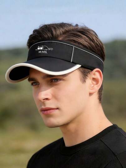 1pc Summer Wide Brim Glow-In-The-Dark Mesh Top Hat - Lazy Cat Print, Polyester Breathable Sun Protection Hat, Adjustable, Suitable For Men And Women, Ideal For Daily Wear, Outdoor, Sports, Running, Fishing, Hiking