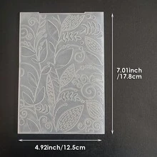 2D Embossed Embossed File Folder, Curled Leaf English Text Diamond & Circle Embossed File Folder, Scrapbooking Card Background Texture Board DIY - Large 2D - View 25