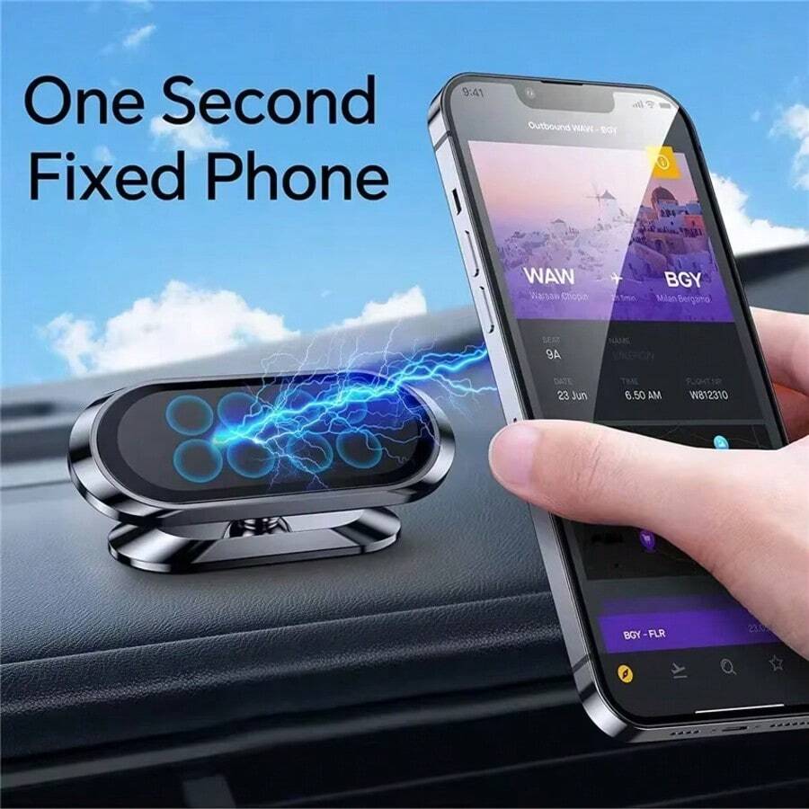 Magnetic Metal Car Phone Holder, Car Navigation Bracket, Watch Holder, Adhesive Magnetic Phone Mount - A - View 1