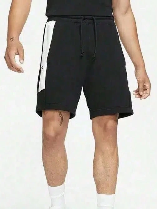 Nike Jordan Jumpman 拼色直筒鬆緊繫帶休閒短褲 男款 - 黑色 - 查看 1