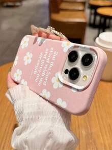 花朵图案单件装，大孔皮革粉色防震手机壳，TPU材质，适合作为节日礼物，兼容苹果Xs/Xsmax/Xr/11/12/13/14/15/16pro/Promax/14/15/16plus/17，男女通用 - 彩色 - 查看 2