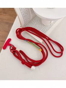 1条棉绳单面编织创意手机挂绳，多功能编织带，适用于包包、相机、手机 - 彩色 - 查看 7