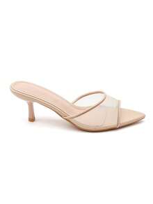 Mules et Escarpins Slingback à Voile de Mesh – L’Audace de la Transparence - 米色 - 查看 3