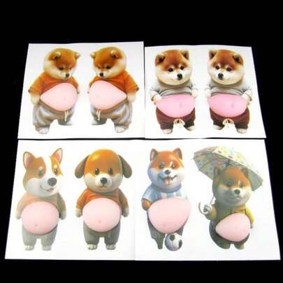 2pcs Anti-Collision Dog Truck Silicone Stickers, Car Decals, Suitable For Car Doors, Exterior, Trucks, Home Walls, Furniture, Cabinets, Great Valentine's Day Gift (Random Size)