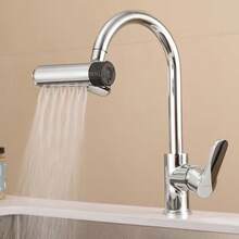 Kitchen Faucet Extender With 6 Spray Modes, Featuring A 720° Rotating Splash-Proof Water Mixer. Made From Durable Metal And Plastic, It Has An Adjustable Spray Head Suitable For Modern Sinks. This Versatile Sprayer Offers Various Water Flow - A - View 11