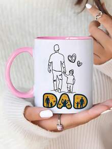 1pc Father's Day Limited Edition Printed Mug, Holiday Gift, Creative Mug, Family, Coffee Cup, Suitable For Dining Room, Living Room, Bedroom, Office, Tea Room, Etc. - Multicolor - View 3