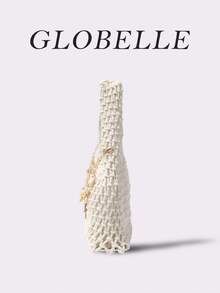 GLOBELLE 波西米亚风沙滩包 - 手工编织网状手提包，饰有金色贝壳海星吊坠，适合夏季、泳池边和海滨度假的针织钱包 - 白色 - 查看 8