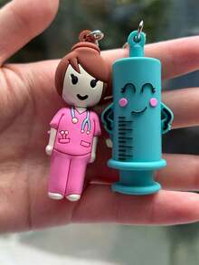 1pc Ampoule Opener Keychain, Syringe Shaped Cutter, Nurse/Doctor Ampoule Opening Assist Tool, Bottle Breaker - Can Be Used As A Keychain, Backpack Charm, Car Keychain, Bag Accessory Or Decoration. Suitable For Various Bags, Cameras, Headphones, Keychains, Handbags, Tote Bags, Crossbody Bags, Women's Shoulder Bags, As Well As Women's Wallets And Purses, Mother's Day Gift - Multicolor - View 6