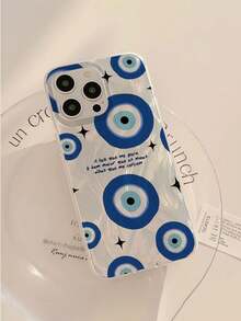 1个时尚艺术恶魔之眼标语图案防水防指纹防刮透明IMD软面光滑手机壳，适合表白、送给朋友、家人、情侣、生日、节日礼物，兼容 17/17 Plus/17 Pro/17 Pro Max - 彩色 - 查看 4