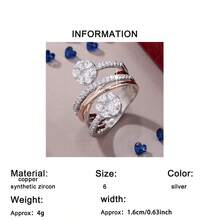 1pc High-End Elegant Luxury Unique Criss-Cross Dual-Tone Design Ring, Fresh Elegant Lotus Root Ring, Suitable For Proposal, Love, Bridesmaid, Anniversary, Valentine's Day, Gala, Party, Best Friend Birthday Gift - Silver - View 4