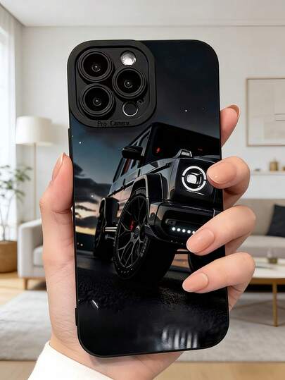 1pc Dark Night Off-Road Phone Case, Tough Guy Style Car Pattern, Full-Cover Drop Protection Case Compatible With 7P, XR, 11, 12, 16 Pro Max, 17 Pro Max, 17 PRO, Air 17, S22, S23, S24, S25 Ultra, A13, A14, A15, A16, A53, A54, A55, Etc.