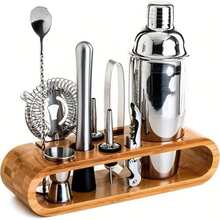 9-Piece Bar Tool Set With Stylish Bamboo Stand - Perfect Home Bartending Kit And Martini Cocktail Shaker Set For An Awesome Drink Mixing Experience, Fun Housewarming Gift Art Supplies - 9 cái/bộ - Xem 4