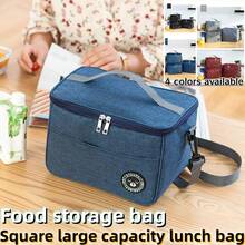 1pc/2pcs Kitchen Storage & Travel Food Container, Square Bento Box Bag Insulated Lunch Bag, Picnic Bag, Bento Box Tote Bag, Pouch-In-Pouch, Reusable Insulated Lunch Bag, Bento Bag, Bento Box Tote - Multicolor - View 2