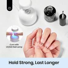 Beetles Gel Nail Glue, 9 In 1 UV Nail Glue For Acrylic Nail Tips, Super Strong Brush On Formula, Base Coat Gel, Ideal Gift For Women, UV LED Light Required - 1PC 15ML Nail Glue - 查看 3