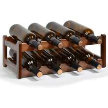 Estante de Vino 8 Botellas y 2 Capas de Estante de Vino Independiente Estante de Almacenamiento de Estante de Mesa de Estante de Vino para Armarios Bares de Restaurantes brown - Marrón - Ver 7