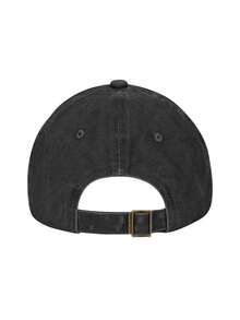 Washed Denim Baseball Cap Unisex Casual Daily Wear Sport Style Adjustable Fit Vintage Look   Cincinnati Reds Logo Embroidered Design Classic Team Spirit Graphic Print   Perfect For Beach Outings Outdoor Activities Travel And Everyday Use Comfortable Breathable Fabric With Distressed Finish For A Retro Cool Appearance - 黑色 - 查看 3