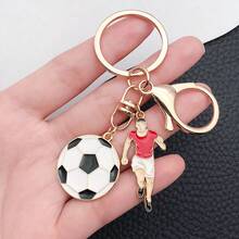 1pc/4pcs Mini Football Keychain, Sports Lover Backpack Pendant - Football Player Keychain - View 3