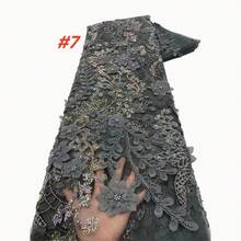 Premium French Mesh Embroidered Sequin Lace Fabric, High-Quality Nigerian Sequin Lace Fabric, Suitable For Wedding Dress And Gown Sewing - A - View 9