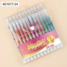 Glitter Gel Pens, 24 Colors Metallic Vibrant Sparkle Pen For Coloring Journaling Drawing Doodling Colored Pen Colored Gel Pens Fun Pens - 24pcs/set - View 2