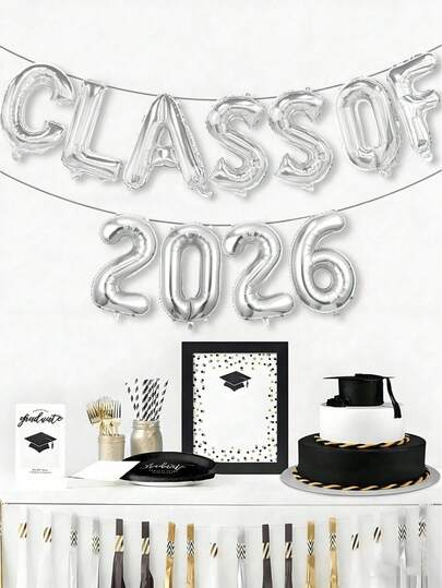 kumozawa 16" "CLASSE DE 2026" Ballon, Convient pour les célébrations de remise des diplômes, les décorations de fête, et l'affichage à la maison/au bureau, Décoration de remise des diplômes métallique brillante, Décorations de fête de remise des diplômes, Décorations de remise des diplômes 2026, Cadeaux de remise des diplômes, Décoration de fête