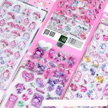 3D Embossed Bubble Sticker Diamond Gem Sticker Girl Cute And Good Looking, Can Decorate Phone Case, Adhesive And Not Easy To Fall Off, Some Styles Pattern Details And Colors May Have Slight Differences, Randomly Shipped - Multicolor - View 3