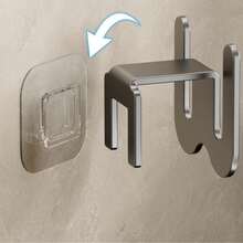 1/2pcs No Drill Wall Mounted Slipper Rack, Bathroom Hanging Shoe Storage Organizer Hook - Multicolor - View 5