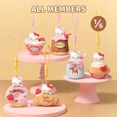  Miniso Sanrio Characters Hello Kitty Afternoon Tea Collection Decor Blind Box Bag Charm