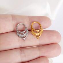 1件简约优雅鼻环不锈钢刺鼻环软骨环耳环鼻中隔环穿孔饰品男女通用新款情人节礼物 - style-2 - 查看 5