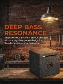 6.5 Inch Grey Carpeted Speaker Box Enclosure With Port, DIY Car Or Truck Audio Custom Subwoofer Box - A - View 9