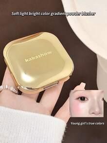 kakashow 1pc Face Contour Blush, Long-Lasting Non-Smudge Soft Glow Blusher, Everyday Makeup Cosmetics For Women - 彩色 - 查看 8