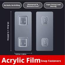 1pc,5pcs,10pcs,Elf-Adhesive Fastener Buckle Heavy-Duty Seamless Hook, No-Drill Wall Mount Holder For Socket & Power Strip Organizer - 6*14 Vertical Row Of Snap Fasteners - View 5